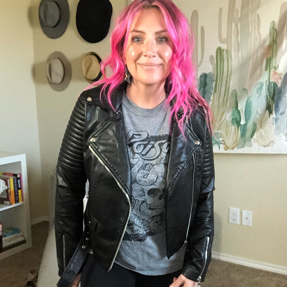 Love Tree Faux Leather Moto Biker Jacket
